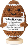 Birthday Gifts for Husband from Wife, Handmade Crochet Football Doll Gifts for Husband,Cool Wedding Anniversary Present for Him, Cute Emotional Present for Husband