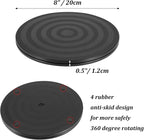 Turntable Rustic Wooden Serving Tray: Hanobe Round Wood Decorative Vintage Centerpiece Candle Holder Trays Farmhouse Ottoman Tray with Turn Table for Kitchen Countertop Coffee Table