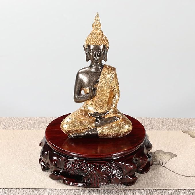 GOLDY&WENDY Round Rosewood Carved Home Decor Display Stand Pedestal(3.9''Inside Diameter)