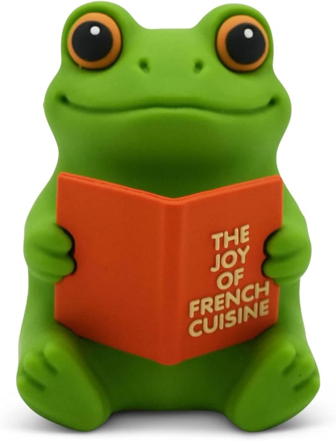 Little Readers – Cute Figurines for Bookshelves, Desks, Terrariums & Home Decor – Book-Loving Animal Statues - Frog