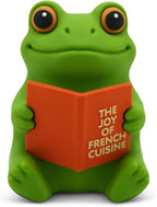 Little Readers – Cute Figurines for Bookshelves, Desks, Terrariums & Home Decor – Book-Loving Animal Statues - Frog