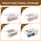 Pull Out Sock Organizer for Closet, 15 Cells Detachable Underwear Drawer Organizer with Slide Rail, Clear Women Drawer Storage for Underwear, Socks, Ties, Belts, Scarf