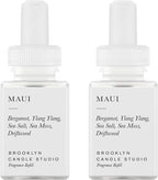 Pura & Brooklyn Candle Studio Home Scent Refill - Smart Home Air Diffuser - Up to 120-Hours of Luxury Fragrance per Refill - Spring & Summer Fragrance - 2 Pack, Maui