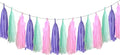 15Pcs Pink Purple and Blue Paper Tassel Garland,Tissue Tassel Banner for for Girls Baby Shower Ocean Theme Under The Sea Birthday Party Decorations