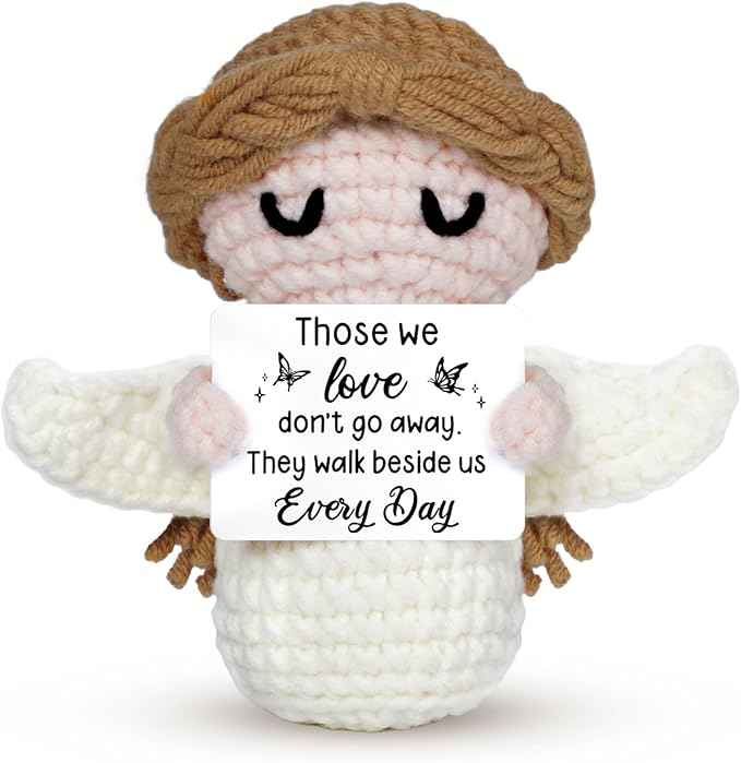 Sympathy Gifts for Loss of Loved One - Crochet Angel Sympathy Gift - Grief Gifts for Women Men Kids, Bereavement Condolences Remembrance Memorial Gift for Loss of Mom Dad Husband Brother