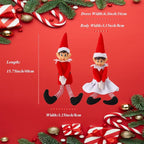 Set of 2 Christmas Elf Figures Kit, Red and White Naughty Boy and Girl with Long Legs and Soft Body for Christmas New Year Winter Holiday Birthday Decorations