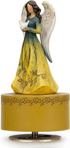 Music Box, Guardian Angel Musical Box Figurine Holding Heart, Sculpted Hand-Painted Music Boxes Figures Wind Up Angel Musical Boxes for Women Girls in Christmas Birthday Anniversary