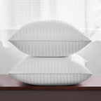 Oubonun 24 x 24 Throw Pillow Inserts, Firm and Fluffy Decorative Square Pillows for Couch Bed Sofa with Soft Cotton Cover White Cushion with Down Alternative Pack of 2