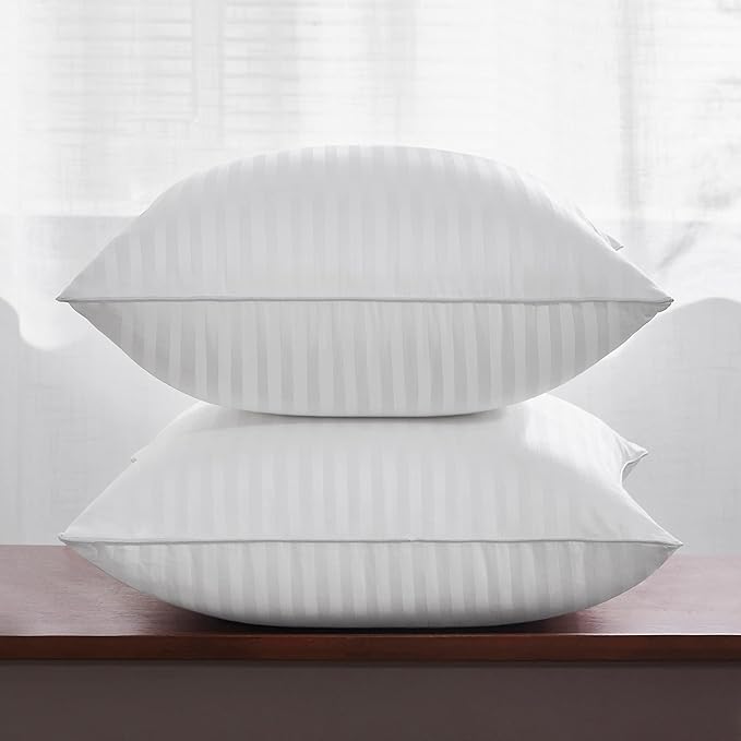 Oubonun 24 x 24 Throw Pillow Inserts, Firm and Fluffy Decorative Square Pillows for Couch Bed Sofa with Soft Cotton Cover White Cushion with Down Alternative Pack of 2