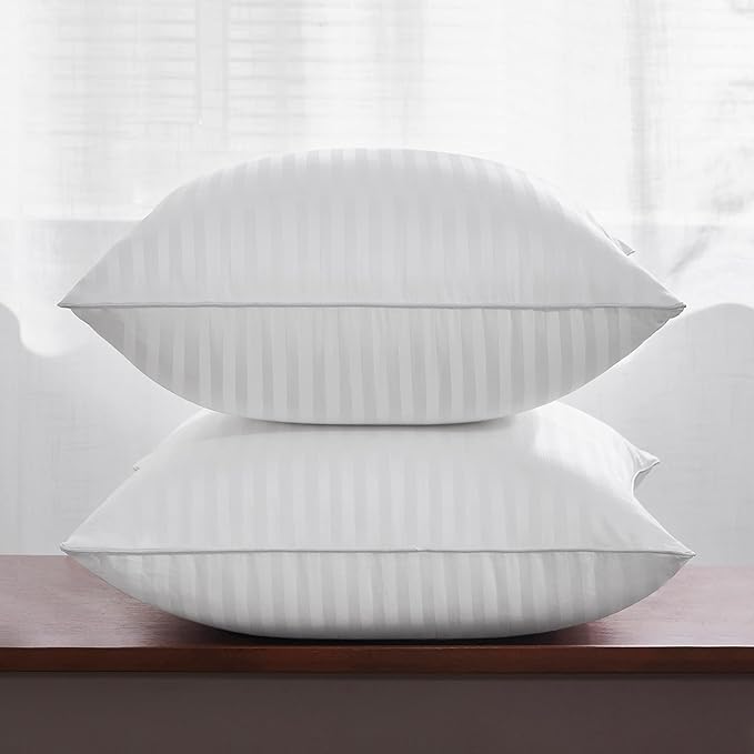 Oubonun 26 x 26 Euro Pillow Inserts, Firm and Fluffy Decorative Square Pillows for Couch Bed Sofa with Soft Cotton Cover White Cushion with Down Alternative Pack of 2