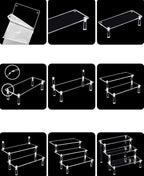 Acrylic Display Risers,Clear Risers Perfume Organizer Stand, 3 Tiered Cupcake Shelf Stand Holder,11.8 Inch,DIY