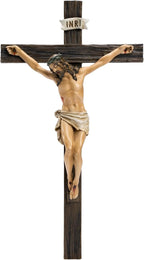 Kreative&Kind Catholic Crucifix Wall Cross, 10 Inch Jesus Cross for Wall, Hanging Realistic Crucifix Catholic Cross, Crucifijos Catolicos, Cristos Catolicos Home Décor, Religious Wall Art for Altar, Religious Gift