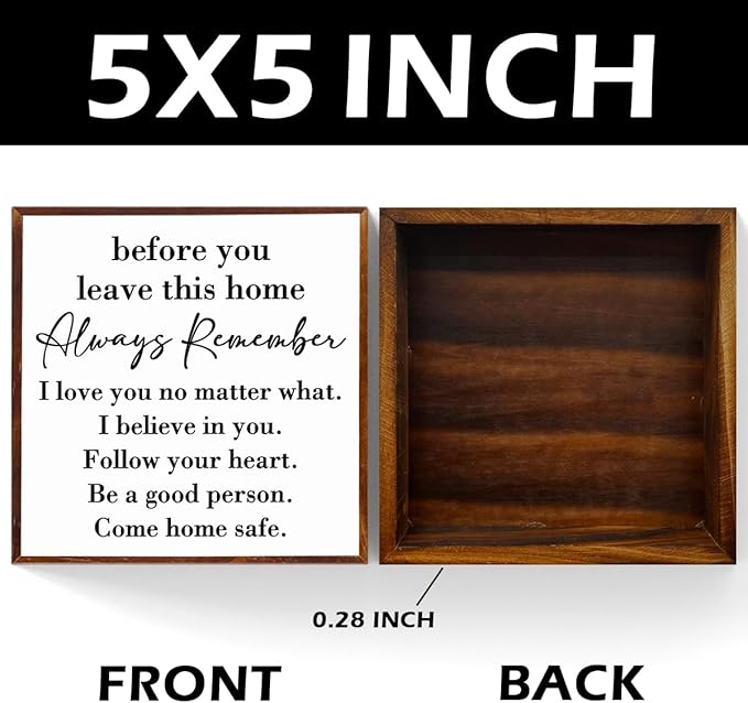 Inspirational House to live in Farmhouse, Entryway Decor Wooden Box, Always Remember You are Braver Than You Think Rustic Wood Block Plaque Box Sign for Family Friends Shelf Table Decoration. （white）