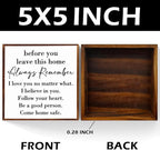 Inspirational House to live in Farmhouse, Entryway Decor Wooden Box, Always Remember You are Braver Than You Think Rustic Wood Block Plaque Box Sign for Family Friends Shelf Table Decoration. （white）