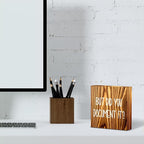 mmiishe But Did You Document It Wooden Box Sign Decorative Funny Office Wood Box Sign Home Office Decor Rustic Farmhouse Square Desk Decor Sign for Shelf 5 x 5 Inches Burlywood.