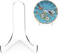 Boloyo 60-Degree Angle Acrylic Plate Display Stand , 4.5 Inch 2PC Clear Acrylic Display Holder Easel Base for Home Office Kitchen School Art Display