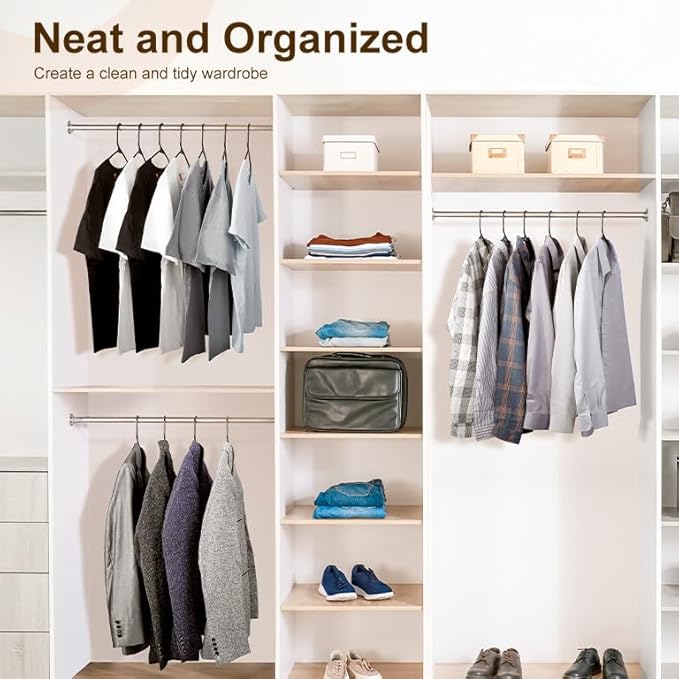 HOUSE DAY Black Plastic Hangers 60 Pack, Clothes Hangers with Non Slip Hooks, Durable & Space Saving Coat Hanger, Light-Weight Clothing Hanger, Perfect Closet Organizer for Everyday Use