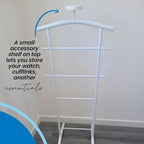 Kings Brand Furniture - Menros Metal Suit Valet Stand, Clothes Rack, White