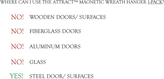 Haute Decor Attract Pinch-Free Magnetic Wreath Hanger (Brushed Copper) - 1 Pack - Safe Wreath Holder Hook for Metal Doors and Surfaces