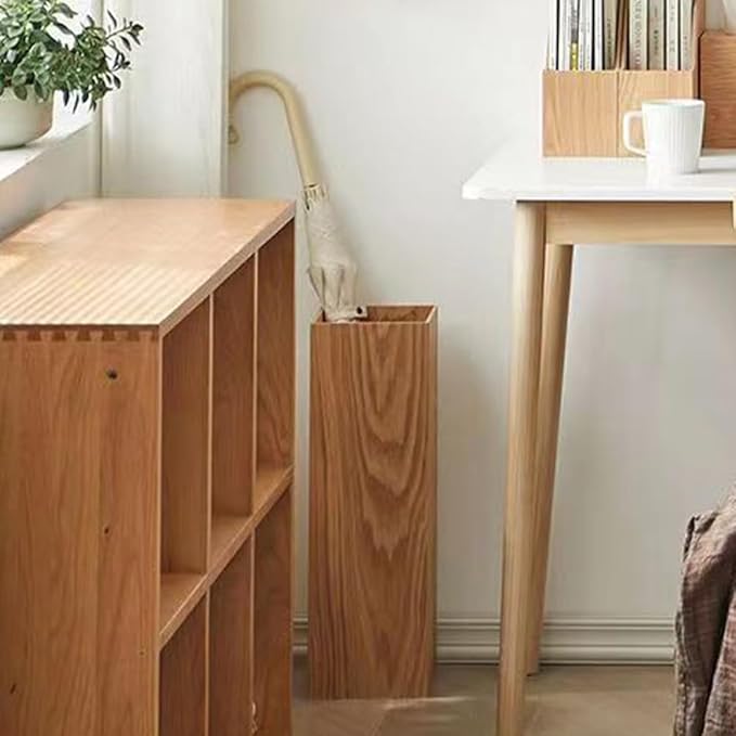 MAGICLULU Wooden Umbrella Stand Holder Wood Cane Holder Stand Retro Umbrella Rack Barrel Walking Stick Holder for Entryway Indoor 19.65 x 6.29 x 6.29Inch