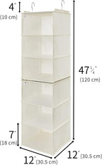 GRANNY SAYS 6-Shelf Hanging Closet Shelves, Separable to 2 Pack 3-Shelf Closet Shelves Organizer, Hanging Organizers and Storage for Living Room, Beige