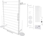 12 Layers 80cm White Wall Display Stand Wrapping Paper Ribbon Organizer Tie Scarf Rack Belt Towel Holder Spool Hijab Stand Metal Shelving for Home, Retail Stores, Flower Shop, Studio, Sewing