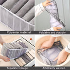 HSLFUAI 2 Pack Drawer Organizer for Thin Jeans,Pants,T-shirts Foldable Closet Organizer Drawer Soft Fabric Dresser Drawer Divider Bins for Thin Jeans,Pants,T-shirts (White-7M-2PCS)