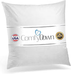 ComfyDown 26x26 Decorative Throw Pillow Insert, Down and Feathers Fill, 100% Cotton Cover 233 Thread Count, Square Pillow Insert - Made in USA