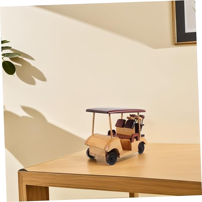 Rustic Car Model Wooden Antique Vehicle Ornament for Home Office Decor Vintage Collectible Car Figurine for Desk and Collectors
