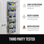 GORILLA GRIP Over The Door Organizer Storage, 5 Deep Hanging Shelves, Holds 50lbs, Closet Organizers Shelf for Bedroom, Shoes, Bathroom, Nursery, Dorm Essentials, 58x15 Inches, Quatrefoil