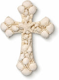 Seashell Cross Wall Decor – 12x8 Inch Handmade Religious Wall Art with Starfish, Abalone & Seashell Accents – Wall Mount Decorative Coastal Christian Cross for Wall & Room Decor by SassyXpressions
