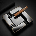Cigar Ashtray Large Ceramic Cigarettes Ash Tray Black Cigars Ashtrays for Men travel, Indoor, Outdoor, Patio, Home, Office, Gift