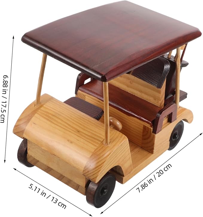 Yardwe Rustic Wooden Car Figurine Handmade Antique Vehicle Model for Vintage Decor Enthusiasts for Collectors Unique Retro Home Decoration
