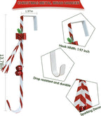 2 Pack Candy Cane Wreath Hangers for Front Door,Christmas Decoration Metal Over The Door Wreath Hanger Ornament,Door Wreath Hanger