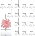 16 PCS Adjustable Metal Arms Display Stand, 2 X 2 X 3.5 Inch Small Rock Display Stand with Acrylic Base Small Displays Easel Holder Crystal Displays Stands for Picture Coral Geodes Mineral Agate