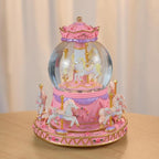 Carousel Music Box, Snow Globe Music Box, Carousel Horse Snowglobe with Light, Music Boxes for Girls, Gifts for Granddaughter