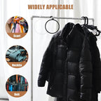 Ciieeo 40pcs Multifunctional Scarf Rack Organizer with Plastic Rings for Scarves Ties Belts Space Saving Closet Hanger for Shawls and Accessories Black Transparent