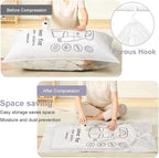 Hanging Vacuum Storage Bags 5 Pack, Space Saver Garment Bags 43.3 x27.6 inch, Vacuum Seal Bags for Clothing for Jacket, Suits, Dress, Clothing, Space Saver Bags With Hook