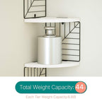 Love-KANKEI Corner Shelf Wall Mount of 5 Tier Rustic Wood Floating Shelves Wall Shelves for Bedroom Living Room Bathroom Kitchen Office and More White