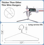 Amber Home 20 Pack Heavy Duty Metal Shirt Coat Hangers, Stainless Steel Clothes Hanger with Polished Chrome, 17 Inch Silver Metal Wire Hanger