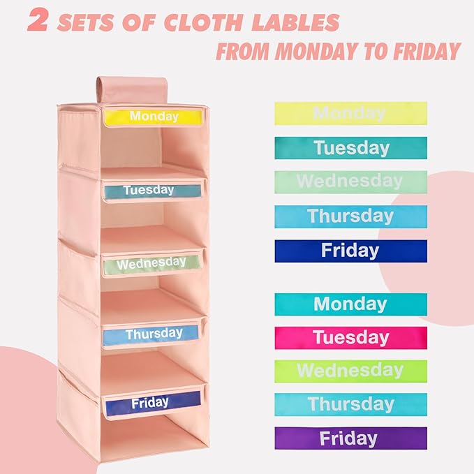 Weekly Kids Clothes Organizer - Day of The Week & Daily Organizer