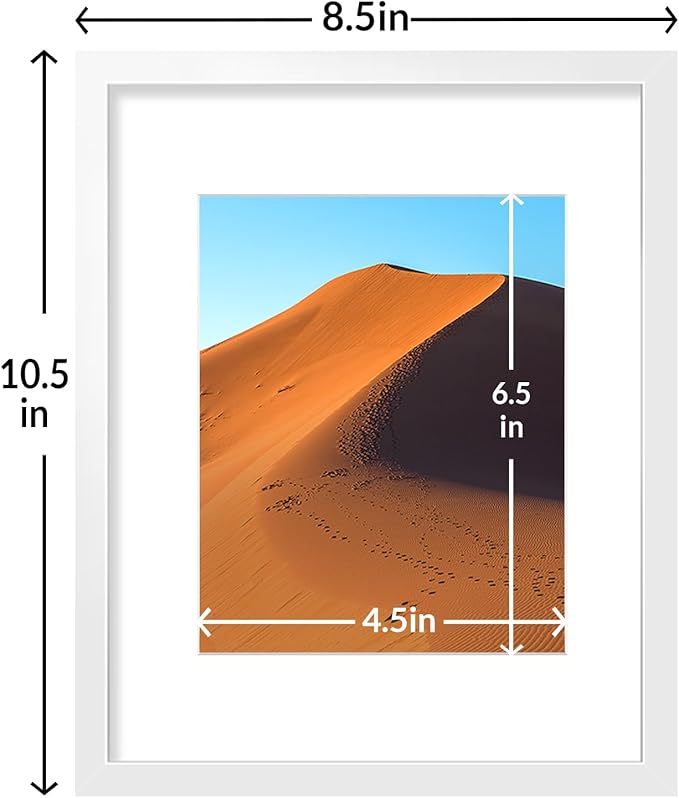 LaVie Home 8x10 Picture Frame White Set of 10, Display 5x7 with Mat or 8 x 10 Without Mat Picture, Photo Frame Collage for Wall Gallery or Table Deco, Hanging or Tabletop Display