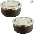 2 Sets Outdoor Ashtray with Lid, hanlongyu Flip Top Stainless Steel Ash Tray, Metal Windproof Cigarette Ashtrays for Indoor or Outdoor Use, Desktop Smoking Ashtray Office Patio Home Decor