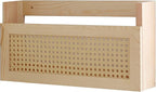 FIRADE Wood Magazine Wall Rack with PE Rattan Grid,Size 17.3" x 4" x 9.4",File Holder For Entryway,Living Room,Waiting Room,Kids’ room,Office