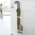 Umbrella Stand Holder Indoor, Magnetic Space Saving Umbrella Stand No Punching, Durable Height Adjusting Wall Mounted Umbrella Holder Rack for Hotel Hallway for Home Office(White)