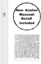 A&S Mezuzot Alumium Mezuzah Case in Silver Shin Design Weatherproof Door Mezuza Judaica Art for Home Blessing (White, 5 Inches)