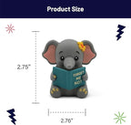 Little Readers – Cute Figurines for Bookshelves, Desks, Terrariums & Home Decor – Book-Loving Animal Statues - Elephant