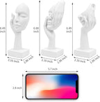 3 Pcs Thinker Statue,Modern Home Resin Sculptures,Collectible Figurines for Home Office Bookshelf Desktop Decor(White)