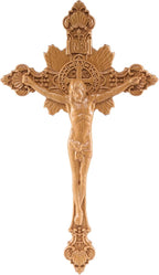 DAICAT Handcrafted Wooden Catholic Cross, Religious Wall Crucifix, Catholic Crucifix 10 inches, Natural Wood (6.7 x 9.8 IN, Jesus 1)
