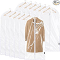 BALEINE 48'' Clear Garment Bags, 12 Packs PEVA Dress Bag for Closet Clothes Dresses Suit Coats Storage (Clear, 12PK)